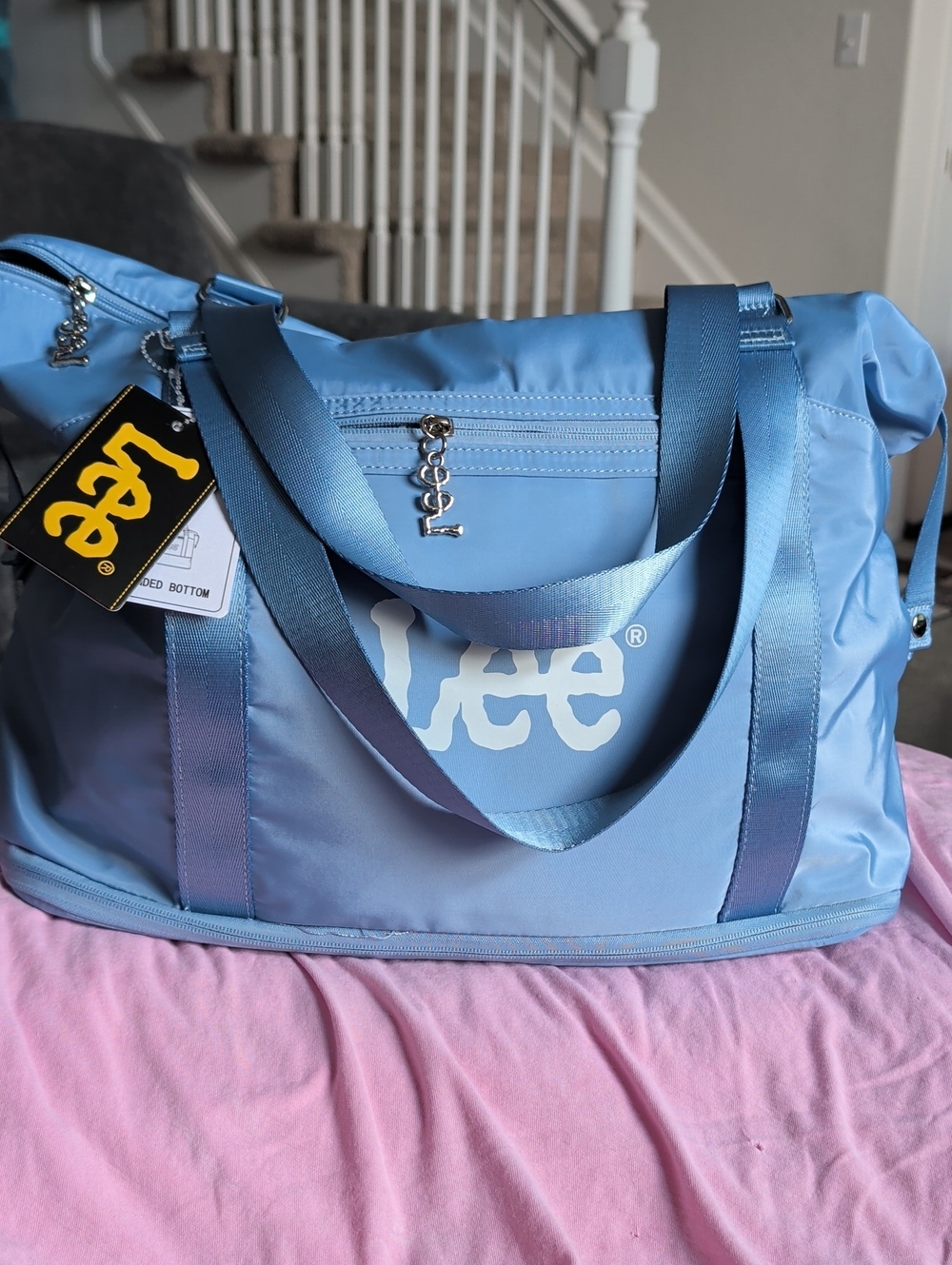 Lee Sky Blue Logo Weekend Tote